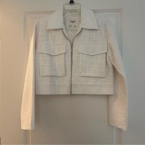 White tweed Abercrombie jacket